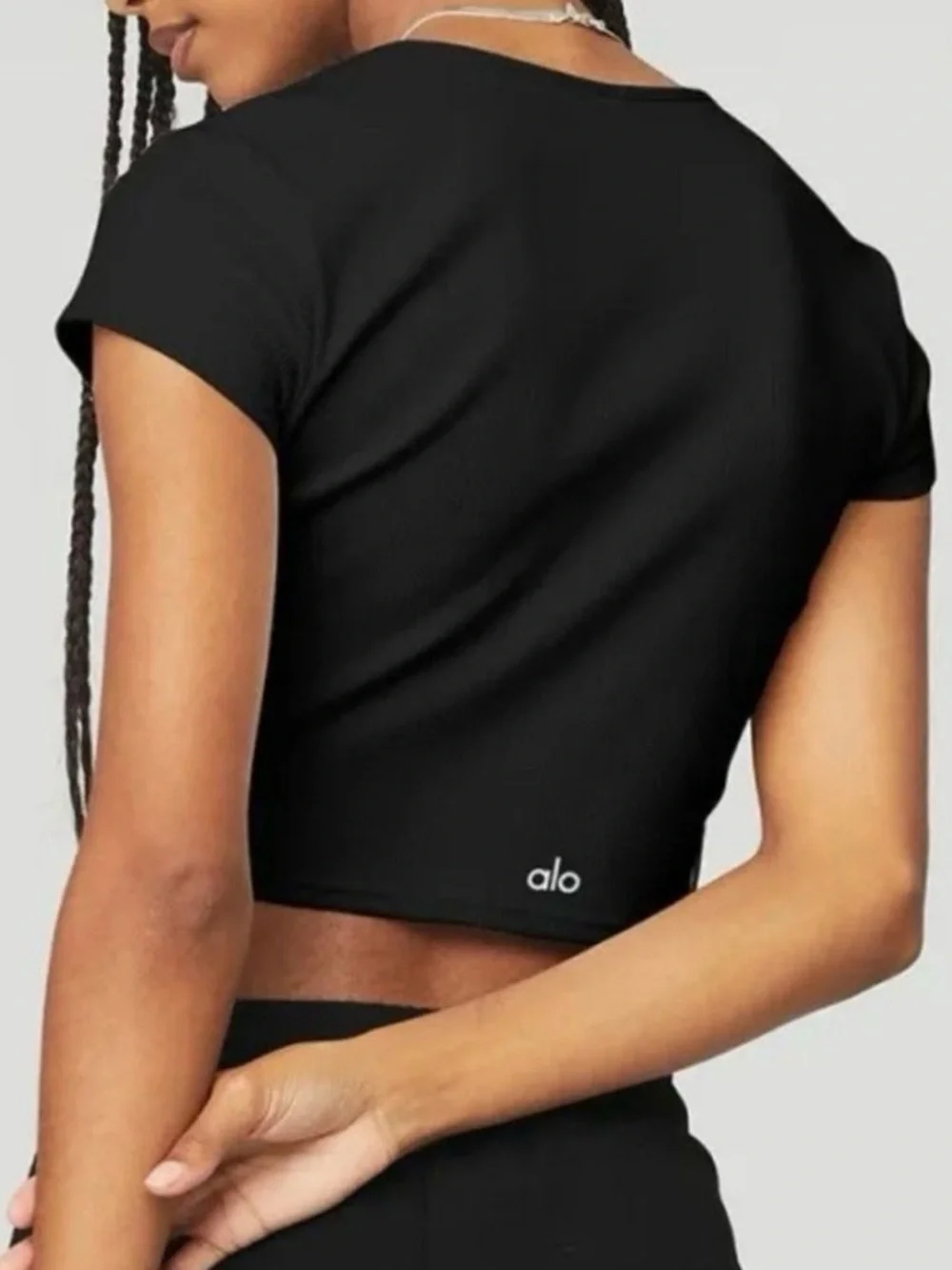 Alo Yoga Cropped Ribbed Tee Size XS